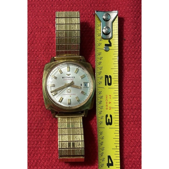 Vintage Wittnauer Swiss Electronic Transistorized  Gold Tone Mens Watch - Picture 12 of 13